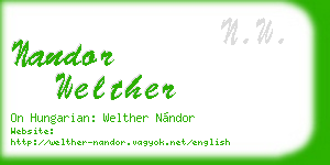 nandor welther business card
